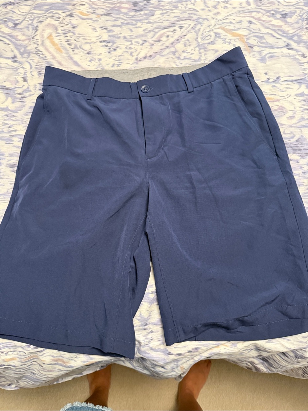 Nike Men's Navy Flat-Front Golf Shorts